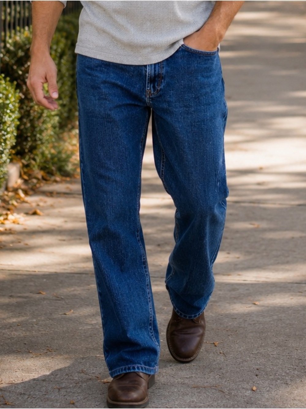 Wrangler Men’s Straight Fit Jeans Dark Blue Denim 34x30